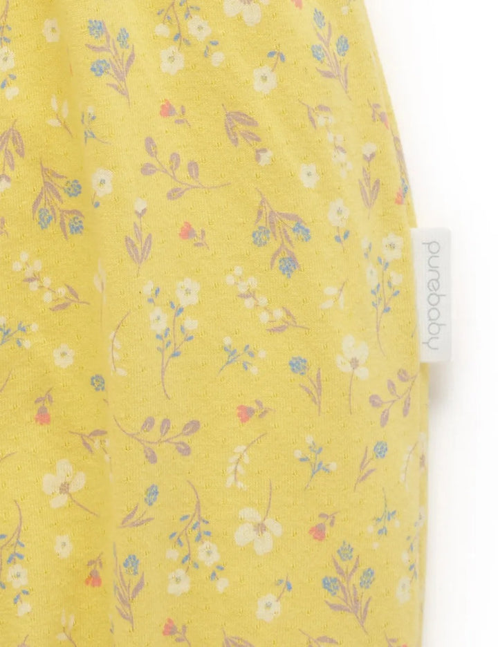 Purebaby Organic Ruffle Shortie Growsuit - Sunshine Floral