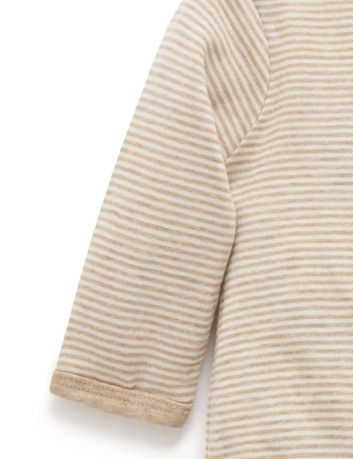 Purebaby Mini Stripe Biscuit Growsuit