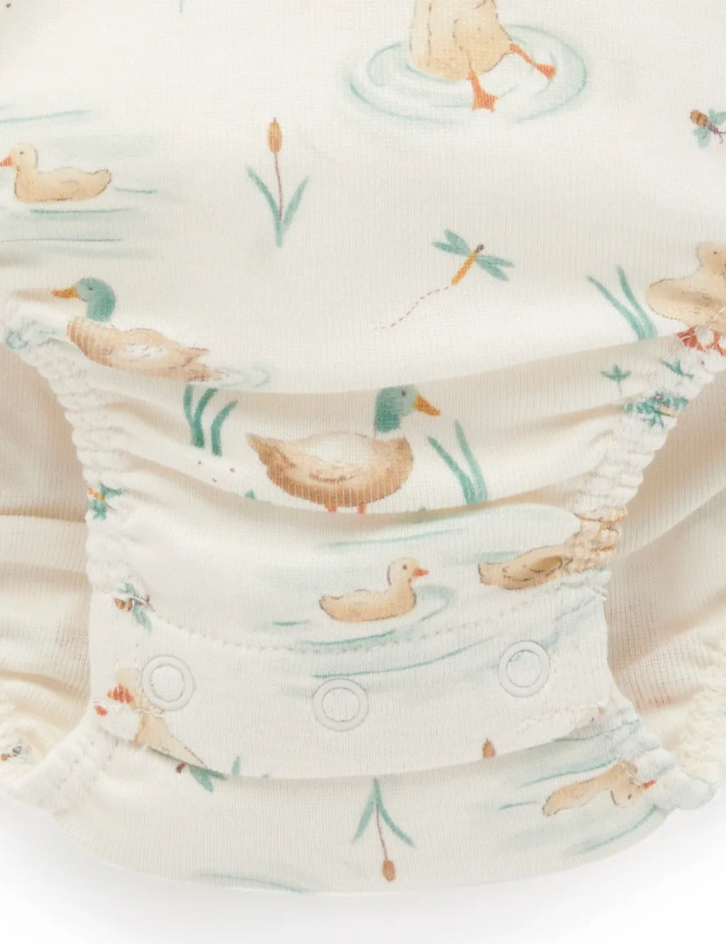 Purebaby Organic Bodysuit - Down River Ducky Print