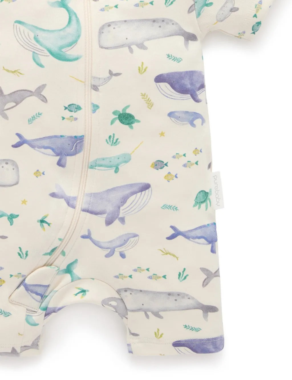 Purebaby 2 Pack Organic Digital Short Sleeve Growsuit