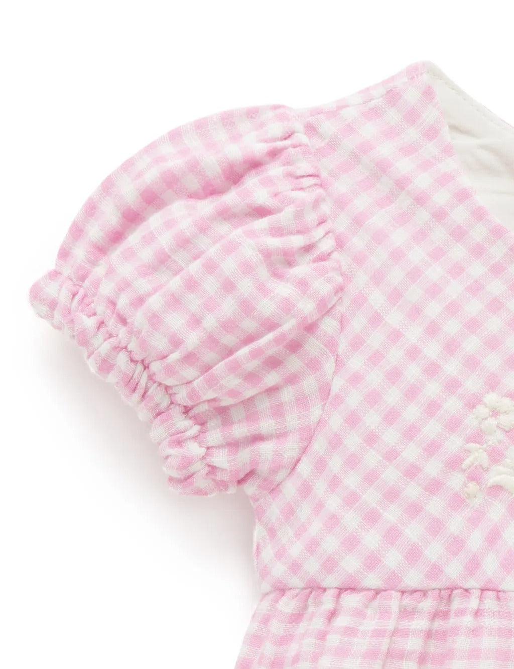 Purebaby Organic Romper - Passion Fruit Gingham