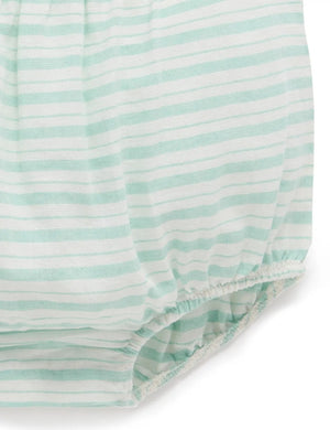 Purebaby Organic Ice Cream Bodysuit - Seafoam Stripe