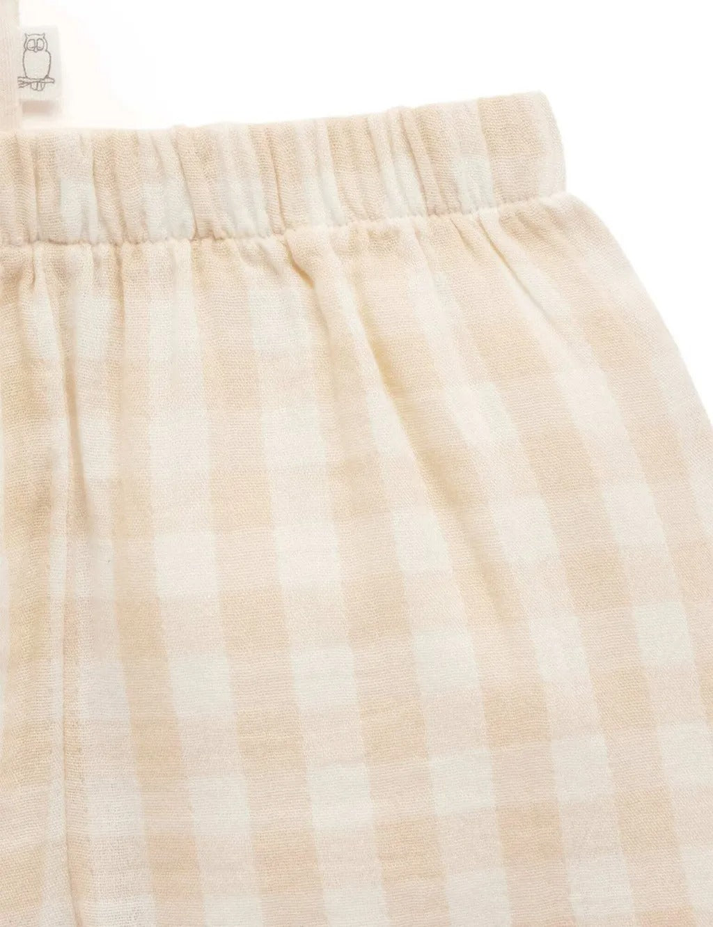 Purebaby Organic Mixed Short PJ Set - Gingham Kangaroo
