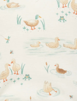 Purebaby Organic Bodysuit - Down River Ducky Print