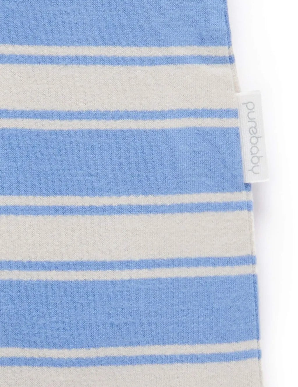 Purebaby Organic Striped Polo Growsuit - Ocean Stripe
