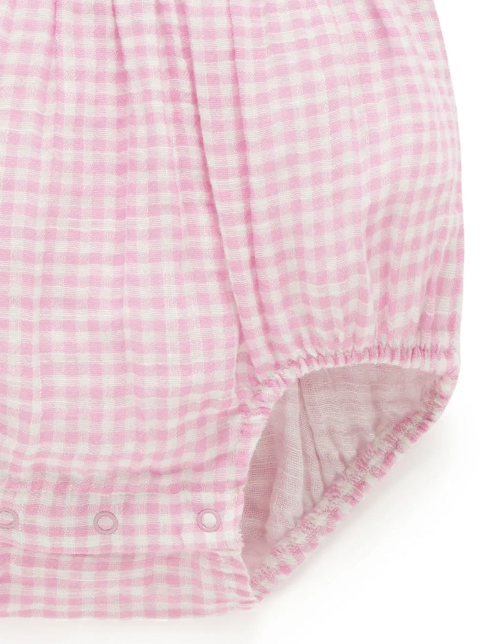 Purebaby Organic Romper - Passion Fruit Gingham