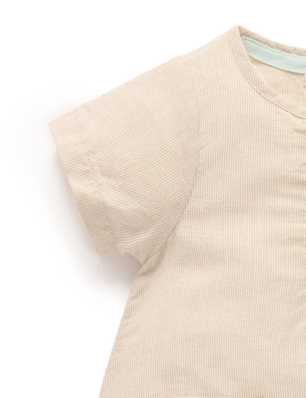 Purebaby Organic Linen Blend Romper - Driftwood Stripe