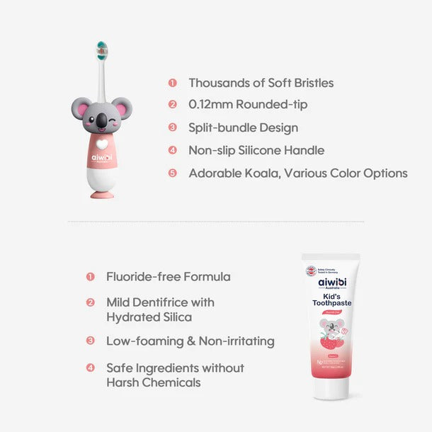 Aiwibi Kid's Toothpaste & Toothbrush (1 Set)