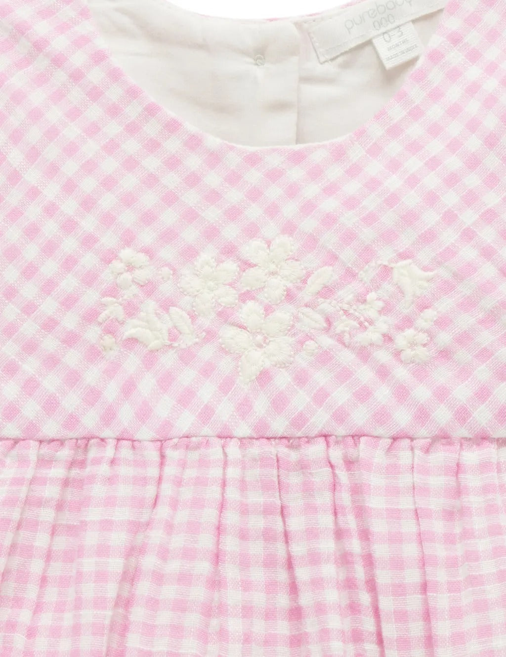Purebaby Organic Romper - Passion Fruit Gingham