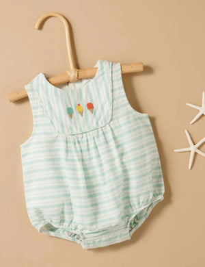 Purebaby Organic Ice Cream Bodysuit - Seafoam Stripe