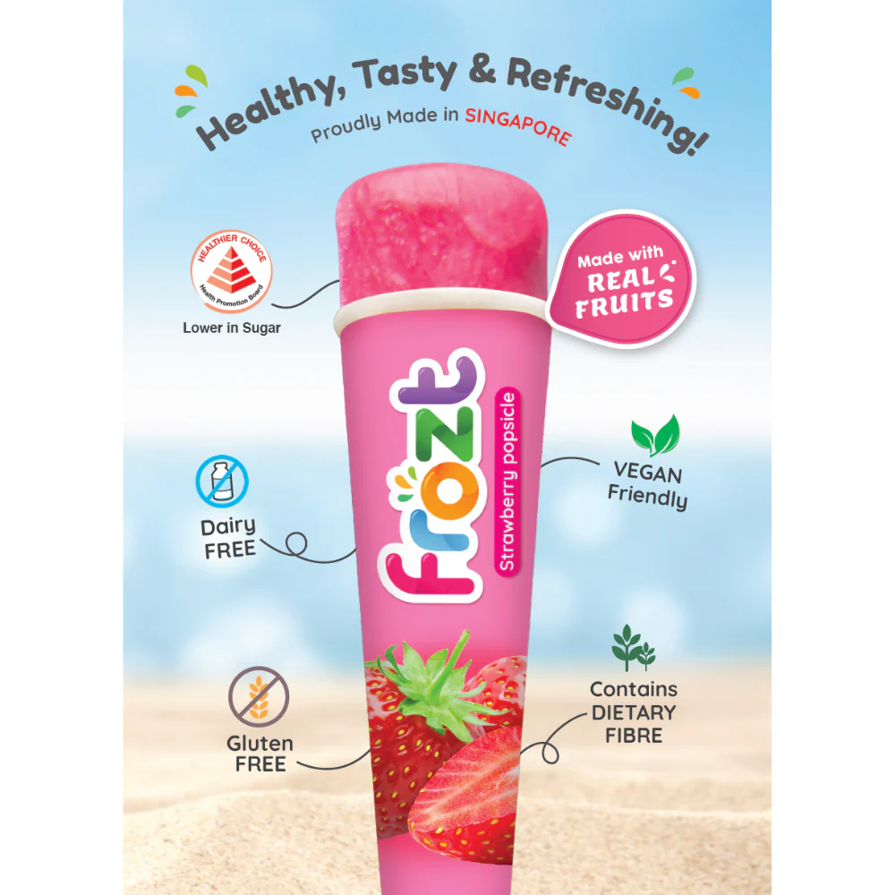 Frozt Strawberry Real Fruit Popsicle - image 4 - Happikiddo.com