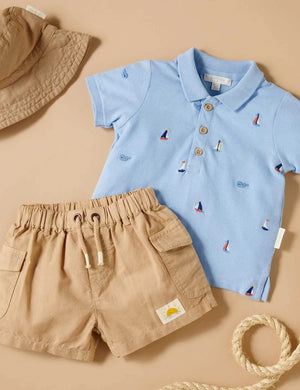 Purebaby Organic Linen Blend Driftwood Shorts