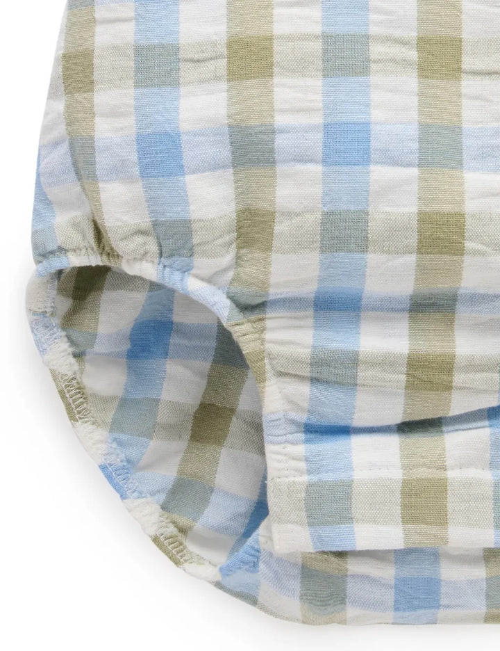 Purebaby Organic Overall - Seagrass Check