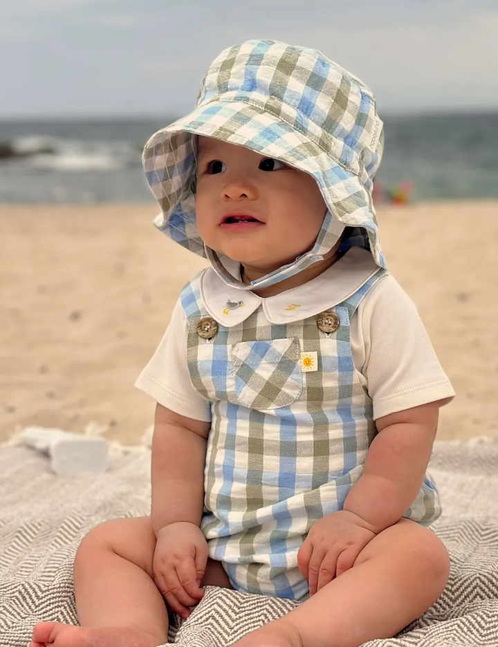 Purebaby Organic Overall - Seagrass Check