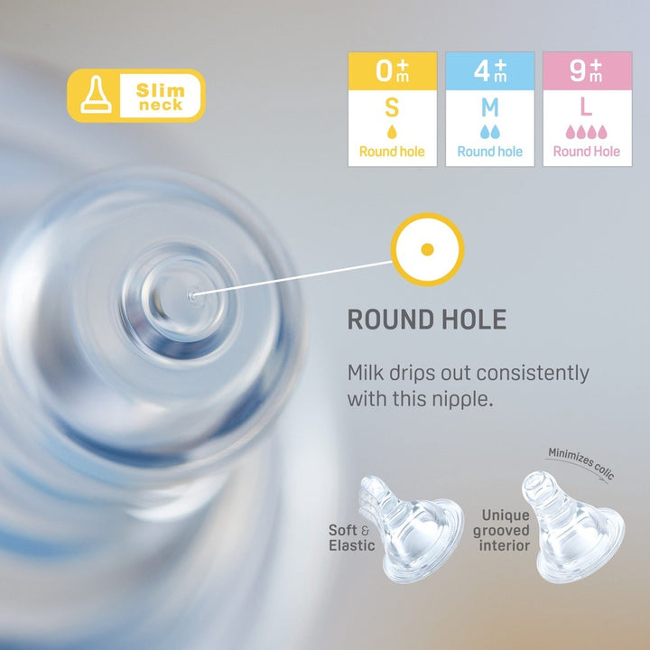 Pigeon Slim Neck PP Nursing Bottle with Peristaltic Nipple 120ml