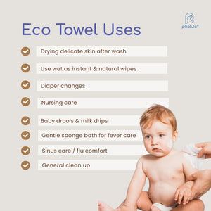Pikalula Baby Eco Towel XL 60pcs Jumbo Pack