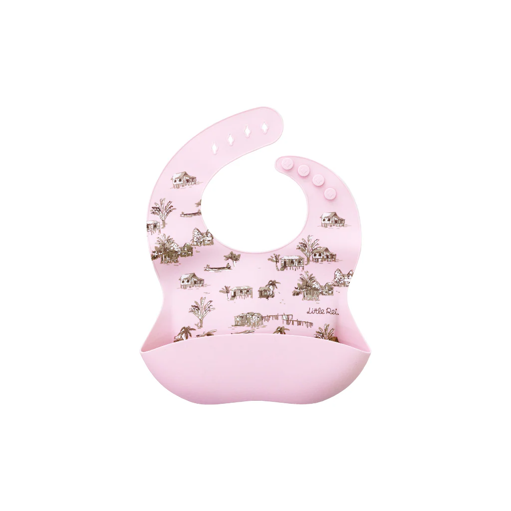 Little Rei Silicone Bib - Rustic - Lilac