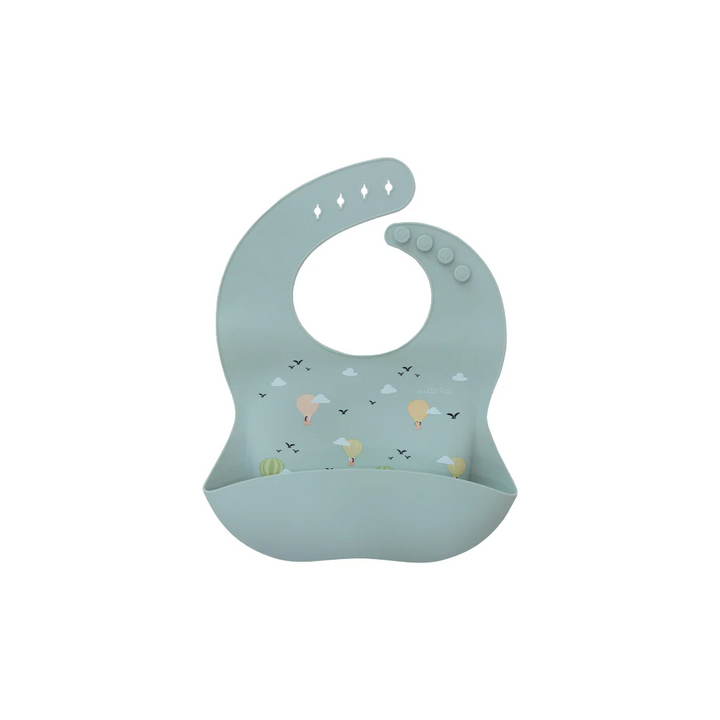 Little Rei Bib - Hot Air Balloons - Sage