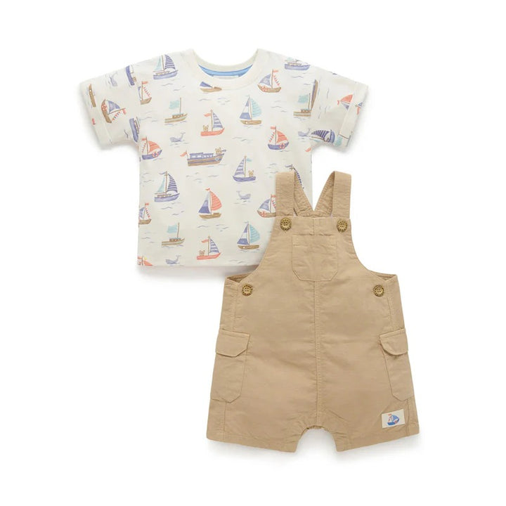 Purebaby Overall Set Driftwood - Linen Blend Organic
