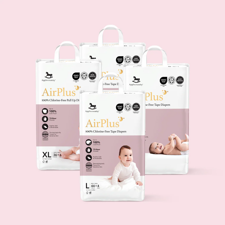 Applecrumby® AirPlus Overnight Tape Diapers (Mega)