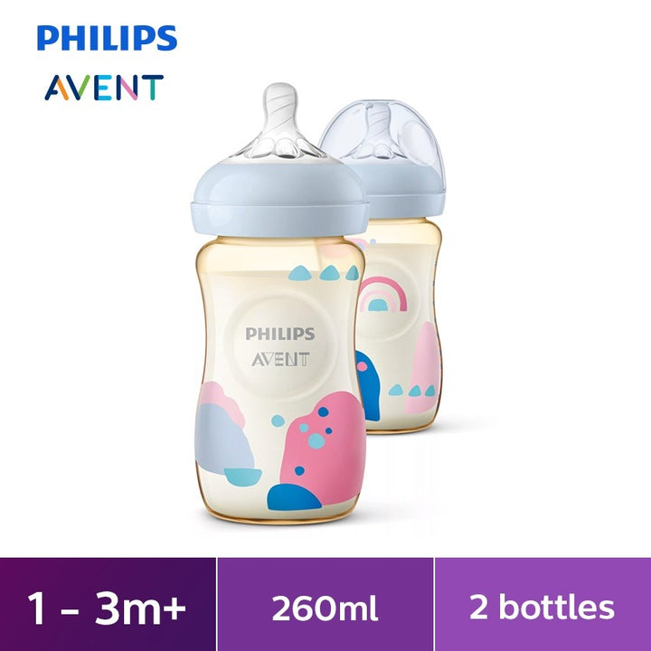 Philips Avent Natural Response Bottle PPSU, 9oz/260ML, 1M+, Single/Twin Pack