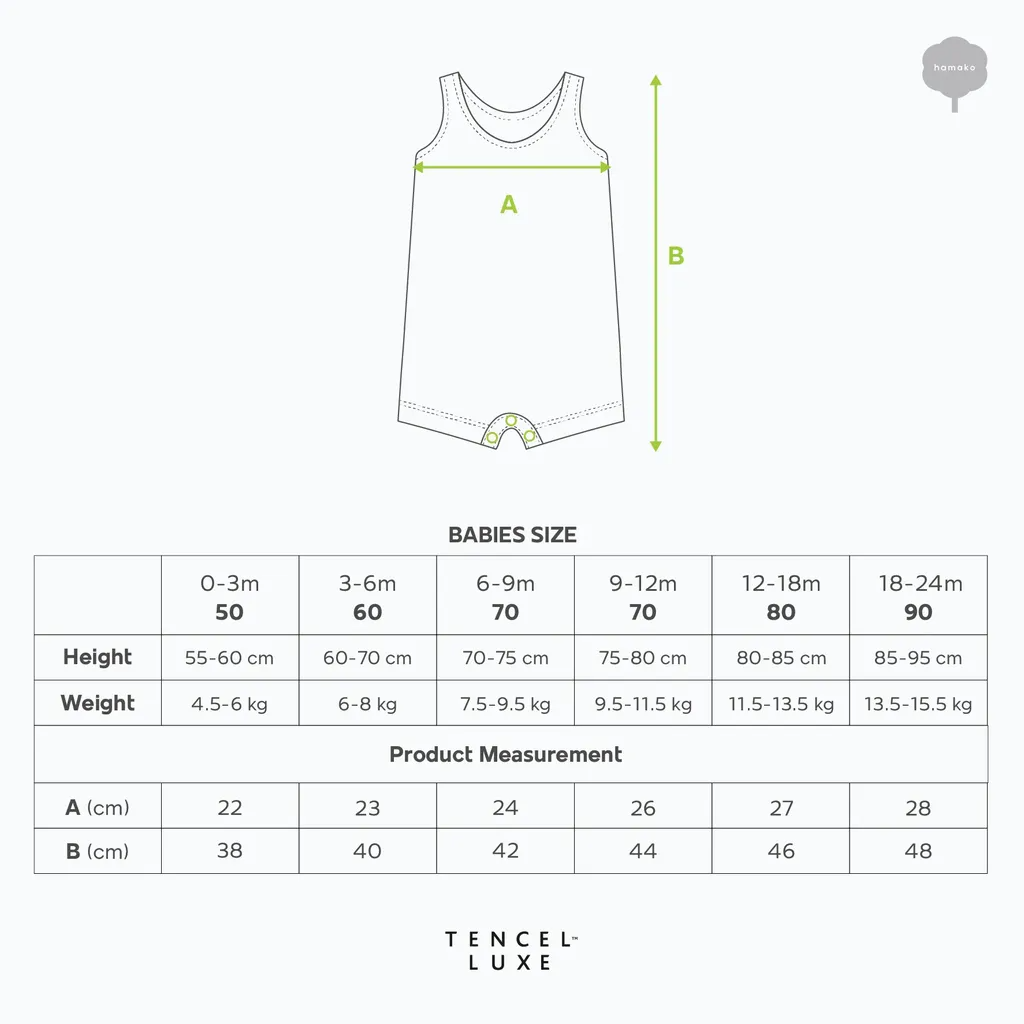 Hamako Tencel Creme Gigham (CG) Sleeveless Romper