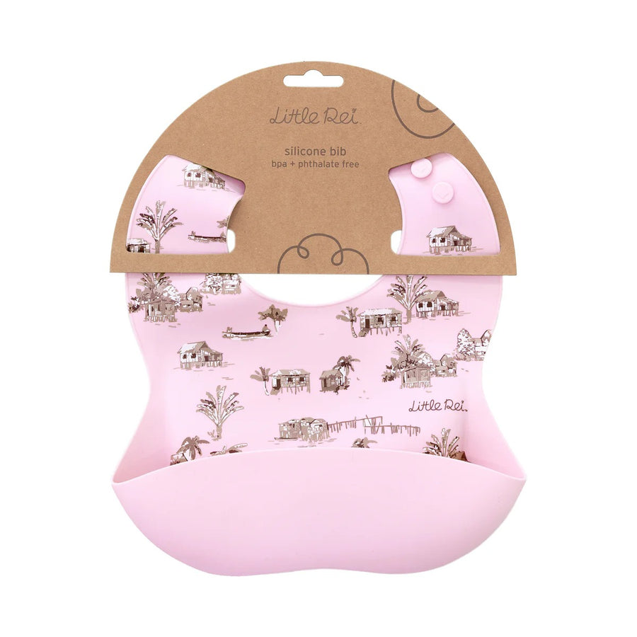 Little Rei Silicone Bib - Rustic - Lilac