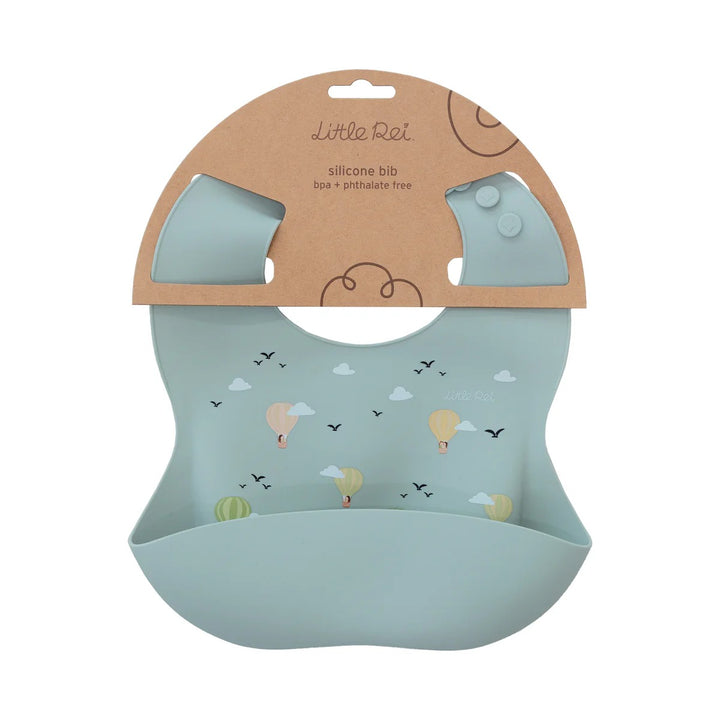 Little Rei Bib - Hot Air Balloons - Sage