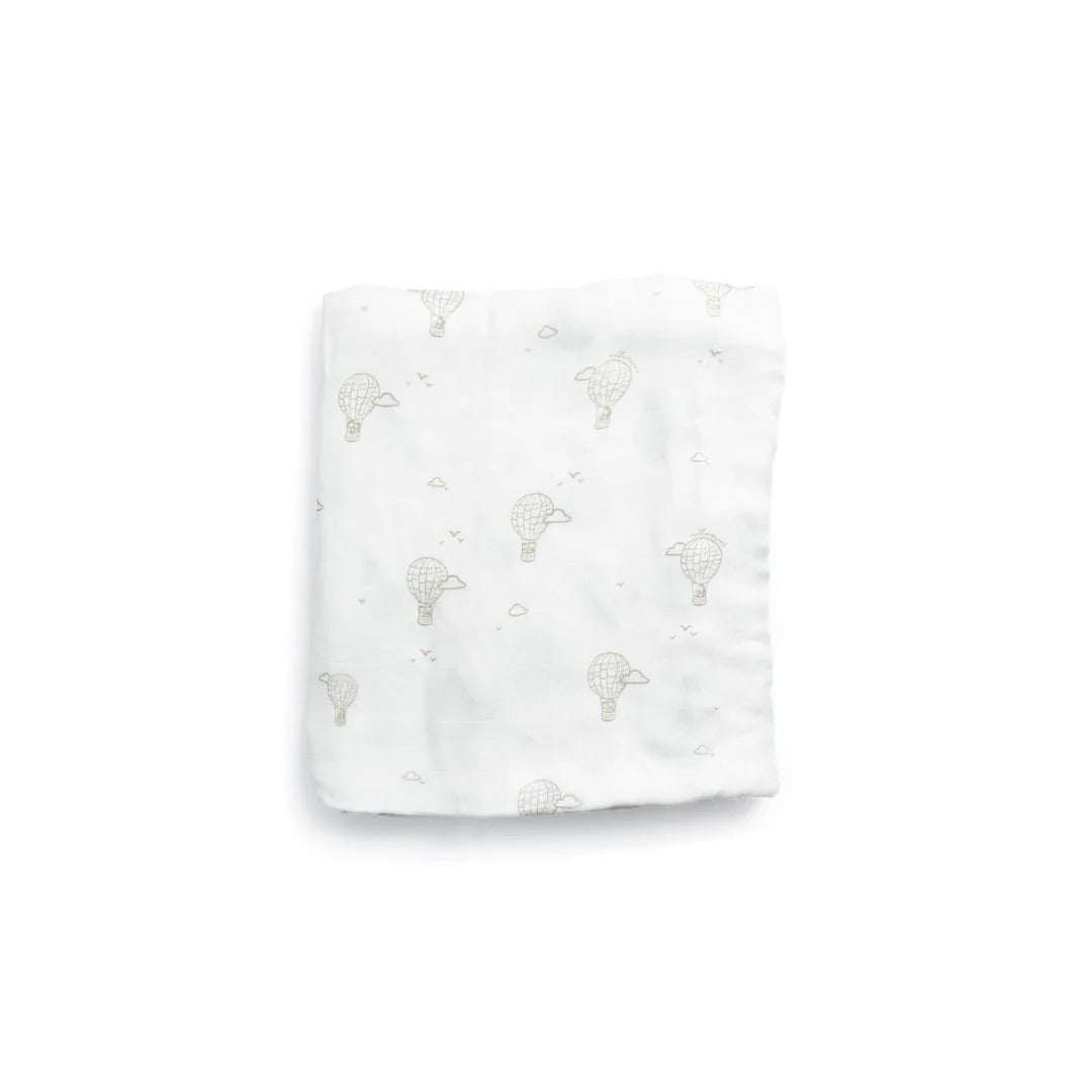 Little Rei Bamboo Swaddle Single - Grey Balloon 120X120cm