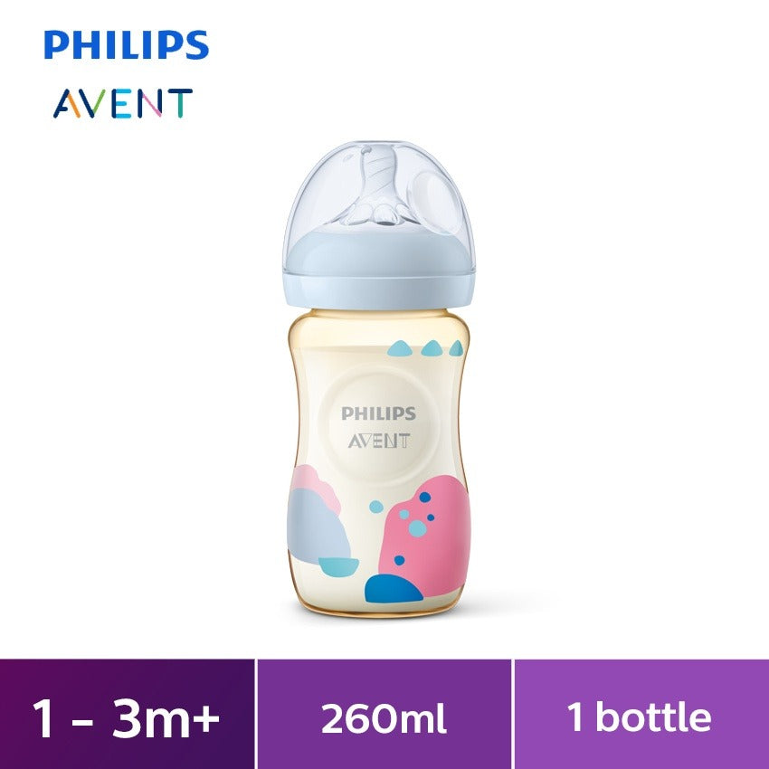 Philips Avent Natural Response Bottle PPSU, 9oz/260ML, 1M+, Single/Twin Pack