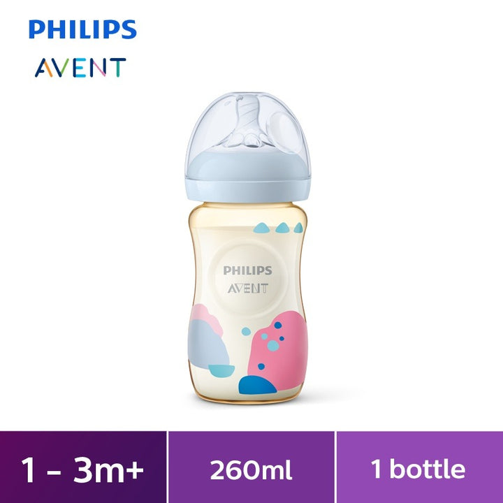 Philips Avent Natural Response Bottle PPSU, 9oz/260ML, 1M+, Single/Twin Pack