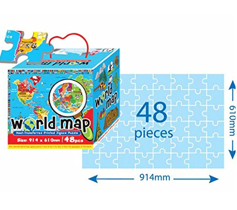 Sunta Mijoy 48Pcs Printed Jigsaw Puzzle – World Map