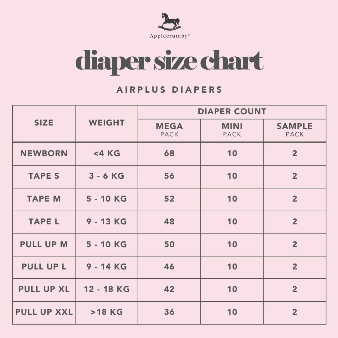 Applecrumby® AirPlus Overnight Pull Up Diapers (Mega)