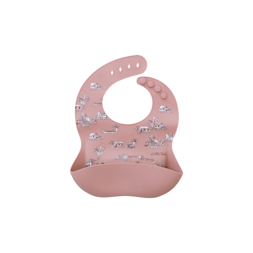 Little Rei Silicone Bib - Rustic - Pink