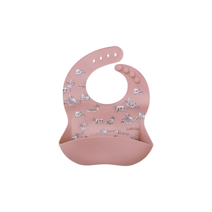 Little Rei Silicone Bib - Rustic - Pink