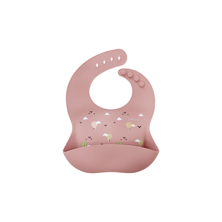 Little Rei Bib - Hot Air Balloons - Pink