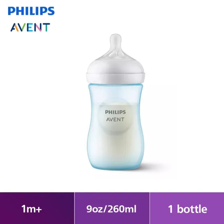 Philips Avent Natural Response PP 9Oz Bottle Blue/Pink - Single
