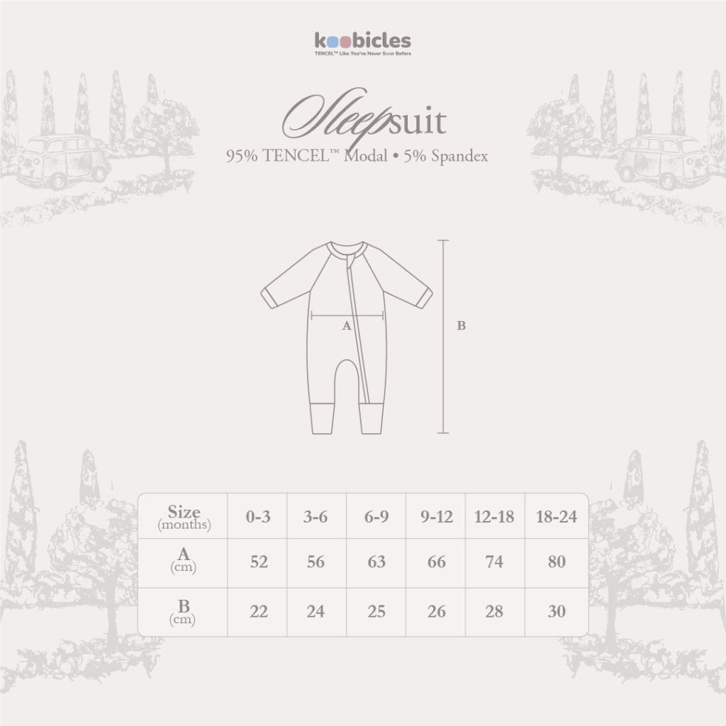 Koobicles Sleepsuit TENCEL™ "Road Trip" in Eco Mode