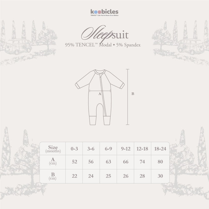Koobicles Sleepsuit TENCEL™ "Road Trip" in Eco Mode