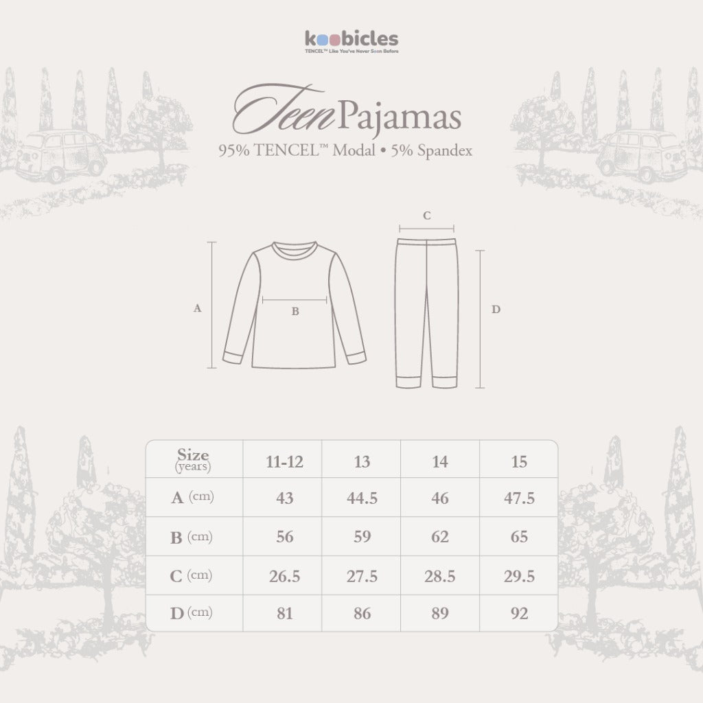 Koobicles Kid Pajamas TENCEL™ "Road Trip" in Eco Mode