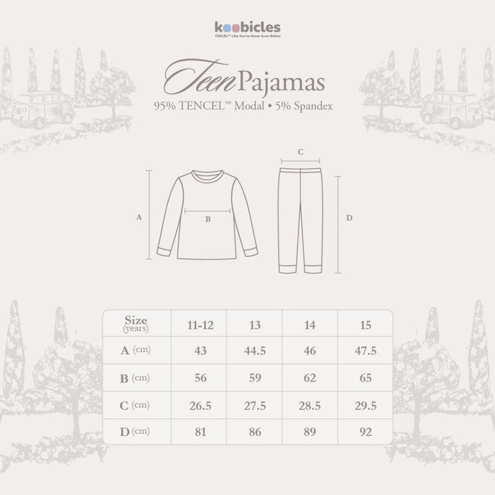 Koobicles Kid Pajamas TENCEL™ "Road Trip" in Eco Mode