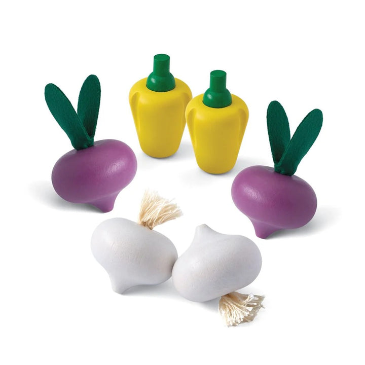PlanToys Fresh Produce Set C (Red Radishes, Garlics & Yellow Bell Peppers)