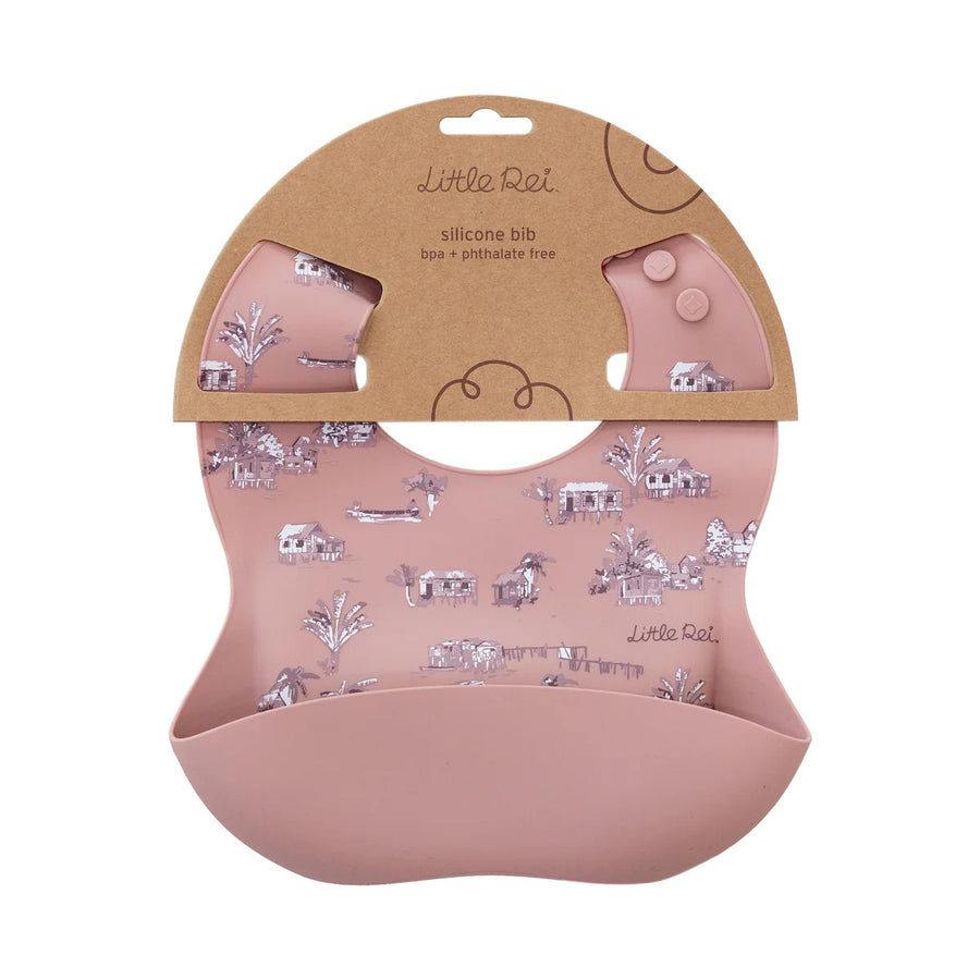 Little Rei Silicone Bib - Rustic - Pink