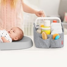 Skip Hop Nursery Style Light Up Nappy Caddy - Heather Grey