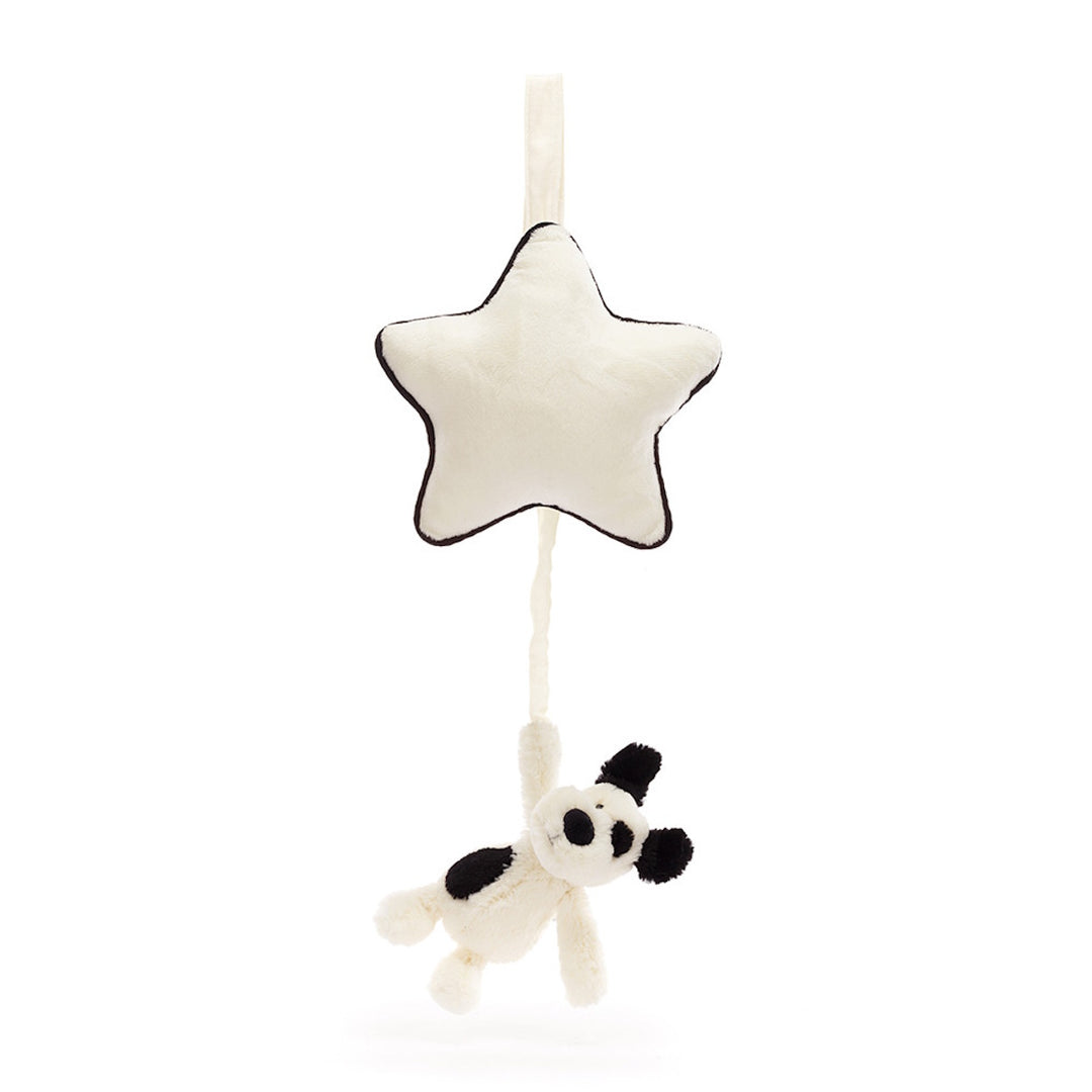 Jellycat Bashful Black & Cream Puppy Musical Pull