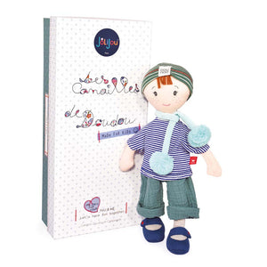 Jolijou Les Canailles rag doll Tim with its gift box
