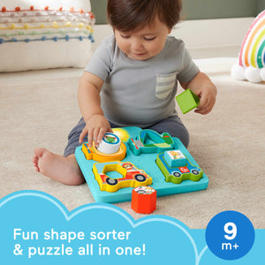 Fisher-Price Shapes & Sounds Vehicle Puzzle with pieces