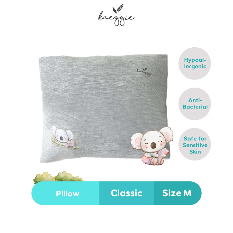 Kaeggie Signature Organic Bamboo Pillow Grey Classic Size M
