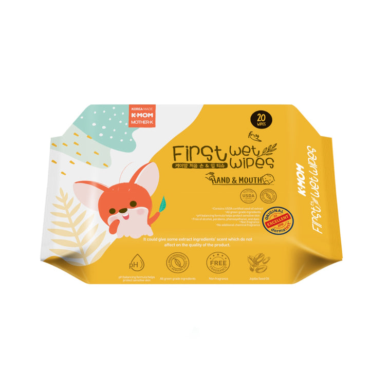 K-Mom First Hand & Mouth Baby Wipes-20Pcs