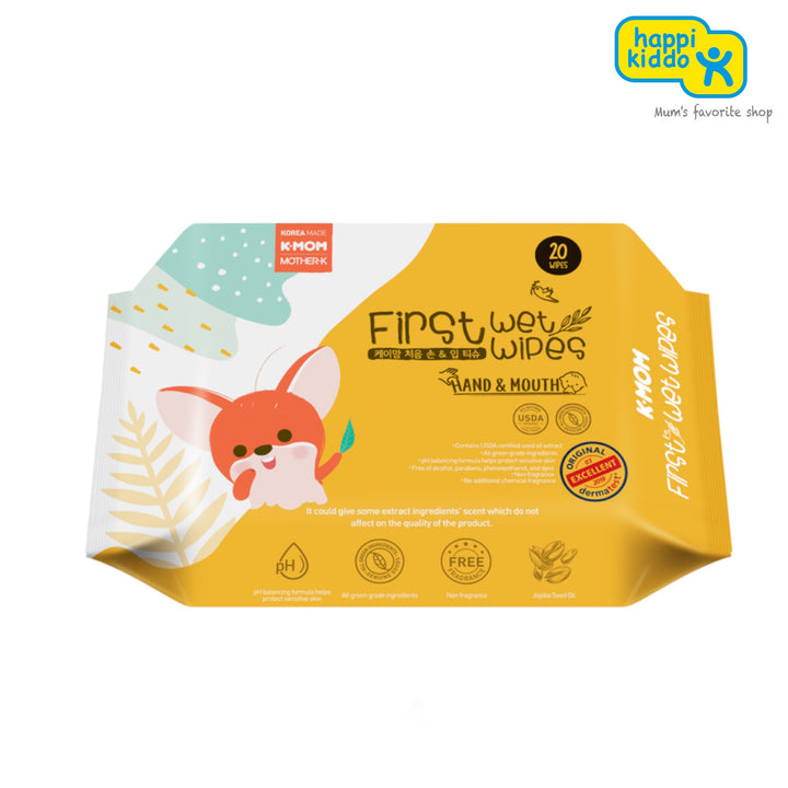 K-Mom First Hand & Mouth Baby Wipes-20Pcs
